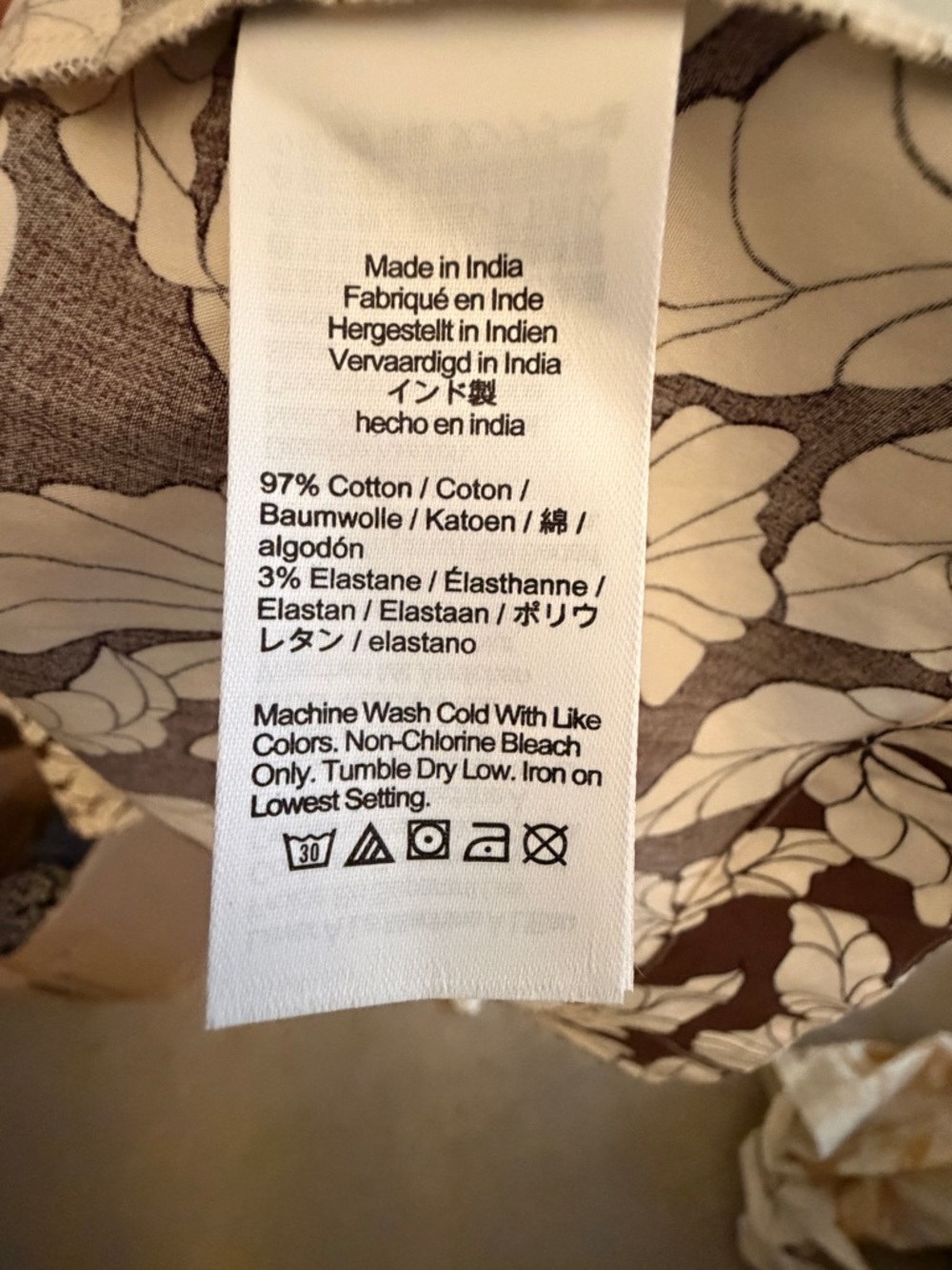 J. Crew Brown and Cream Floral Fit and Flare Midi Dress - Picture 6 of 7